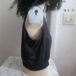 Nike women's style do7524-010 Women's Sportswear Crop Tank in black and white size medium. Photo 3