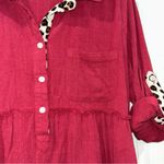Umgee Pink Tunic with Leopard Accents Women’s Medium Photo 2