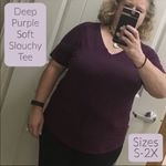 Double Zero Deep Purple Soft Slouchy V Tee Asymmetric Top Photo 1