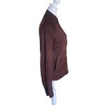 Merrell  Wool Blend Zip Up Sweater Jacket Womens Size Medium Brown Blue Lining Photo 5