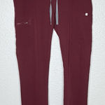 FIGS  Yola Technical Women Medium Burgundy Red Drawstring Scrub Pants TW2000R Photo 0