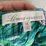 Lovers + Friends Alicia Crop Off Shoulder Top Palm Jungle Print Medium Green NWT Photo 3