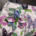 Vera Bradley Quilted Sateen Butterfly Purse Pink Green Blue White Retired Photo 1