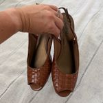 Trotters Brown Woven Slingback Peep Toe Heels Size 8 Photo 7