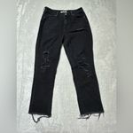 PacSun  Black Mom denim jeans  Distressed details raw hem size 27 inseam 26 in Photo 5