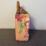 Gucci  Bamboo Pink and Beige Floral Leather 2 Way Handbag - Preowned Photo 3
