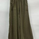 Max Studio NWT  Women's Cropped Wide Leg Trousers XS Pull-on linen blend olive Photo 0