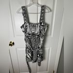 Farm Rio  Off-White Monochrome Elegance Scarf Romper M Photo 1