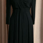 Liz Lange  Black Milkmaid Babydoll 3/4 Sleeve Midi Dress Maternity Small Photo 0