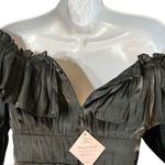 Vietnamese Mini Dress Off Shoulder Tiered Ruffle Long Sleeve Señorita Black Size XS Photo 8