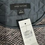 Ann Taylor Women Gray Textured Zip-Up Crew Neck Long Sleeve Jacket Size 12 Photo 7