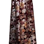Vintage Metallic Floral Burgundy A Line Skirt Size M Knee Length Velour Y2K 00s Size M Photo 5