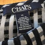 CHAPS  Navy Blue White Gingham Checkered Dress Cap Sleeves Belt In Front Size 14 Photo 6