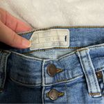 Free People  | Button Fly Skinny Jeans with Distressed Hem Photo 8