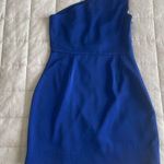 NBD Blue One-Shoulder Cocktail Dress Photo 6