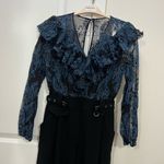 Three Floor Blue & Black Boss Lady Jumpsuit Size 4 US $515 Photo 2