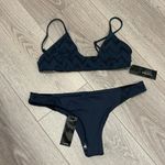 BNWT Tavik Byrdie Bikini Bottom Byrdie Blue Textured Chevron Size Medium Photo 1