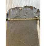 Michael Kors Gray V Neck Top Shirt Women's Large Rhinestone Logo Long Sleeve Photo 3