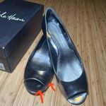 Cole Haan Kitten Wedge Peeptoe Metallic 10 Used Photo 1