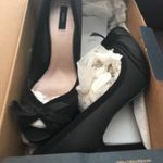 ZARA  peep toe bow 3” Heels pumps Womens Size‎ 38 US Size 7.5 Photo 1