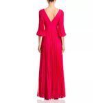 Teri Jon by Rickie Freeman Fuchsia Chiffon Pleated V Photo 2
