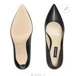 Nine West Ezra Pointy Toe Pumps Black Leather Heels Photo 1