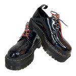 Dr. Martens 1461 Quad Rainbow Patent Platform Shoes black size 7 ladies 6 Men Photo 4