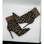Gianvito Rossi Gray Leopard Print Knit Stretch Bootie size 39.5 Photo 6