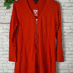 H by Halston NWT  Bright Orange Lightweight Knit Zipper Cardigan Photo 0