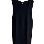 Paris Georgia Black Cream Sweetheart Heart Minimalist Cocktail Midi Dress Size M Size M Photo 3