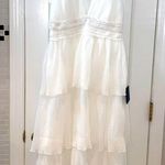 Lulus dreamy mood white Swiss dot tiered midi dress. Polyester. Size Small. Photo 9