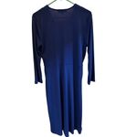 Jones New York Women's Blue Long Sleeve Midi Dress Size L V-Neck Casual/Formal Photo 3