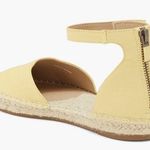 Eileen Fisher Lala Espadrille Leather Flat Closed Toe Sandal, Size 8, Yellow NWT Photo 2
