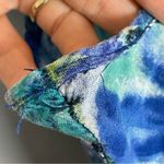 Vintage 90s Babydoll Dress Sleeveless Relaxed Fit Pockets Blue Green Tropical Size L Photo 12