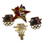 Vintage Olympic Mascots Pins Set 1980s Moscow Olympic Games Sam Eagle 1984 Red Photo 0