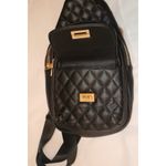 SG SUGU Emma Diamond Quilted Triple Compartment Crossbody Sling Bag Black Photo 5