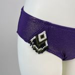 Elle NWT  Bikini Set Purple Gold Beaded Tassels Swimwear Size B85/XL Photo 3