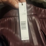 Elie Tahari  PLEATED FAUX LEATHER SKIRT DARK RAISIN SIZE 2 Photo 1