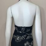 Evan Picone Black Halter Embroidered Floral Hawaiian Dress Photo 9