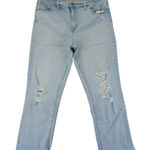 Levi's 724 High Rise Straight Crop Jeans Light Wash Distressed Size 32 Photo 0