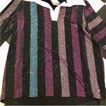 Retrofête NWT Retrofete Joie Bedazzled Blouse Rhinestone Top Satin Statement Sequin Small Photo 4