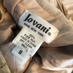 Jovani  Evening Long Sleeve Beaded Illusion Beige Gatsby Deco Formal Keyhole Gown Photo 8