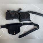 NWT Handmade Leather Gemstone Waist Belt Bag Black Photo 11