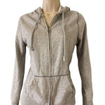 Old Navy Women’s Gray Knit Hoodie Full Zip Drawstring Pockets Size Small Photo 0