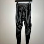 Aerie Offline by ‎ Womens M Real Luxe Black Hi-Rise Faux Leather Leggings Stretch Photo 3