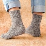 Unisex Winter Fashion Warm Thick Colorfast Durable Dark Color Pack 5pc Socks OS Gray Photo 2