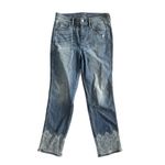 White House | Black Market  Everyday Soft Lace Print Trim Crop Pants Jeans Size 4 Photo 7