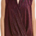 Trina Turk Sophie Top Rainbow Glitter Metallic Sleeveless Surplice Size Medium Photo 0