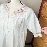 Madewell Rainbow Smocked Trapeze Mini Dress Kimono Floral Pale Parchment Large Photo 5