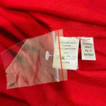 Venus  Red Satin Black Crochet Lace Button Up Top Long Sleeve Blouse Size 12 Photo 5